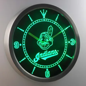 Cleveland Indians LED Neon Wall Clock