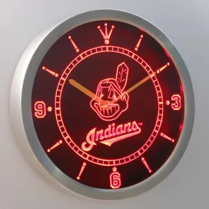 Cleveland Indians LED Neon Wall Clock