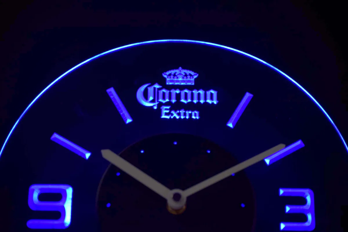 Corona Extra Modern LED Neon Wall Clock