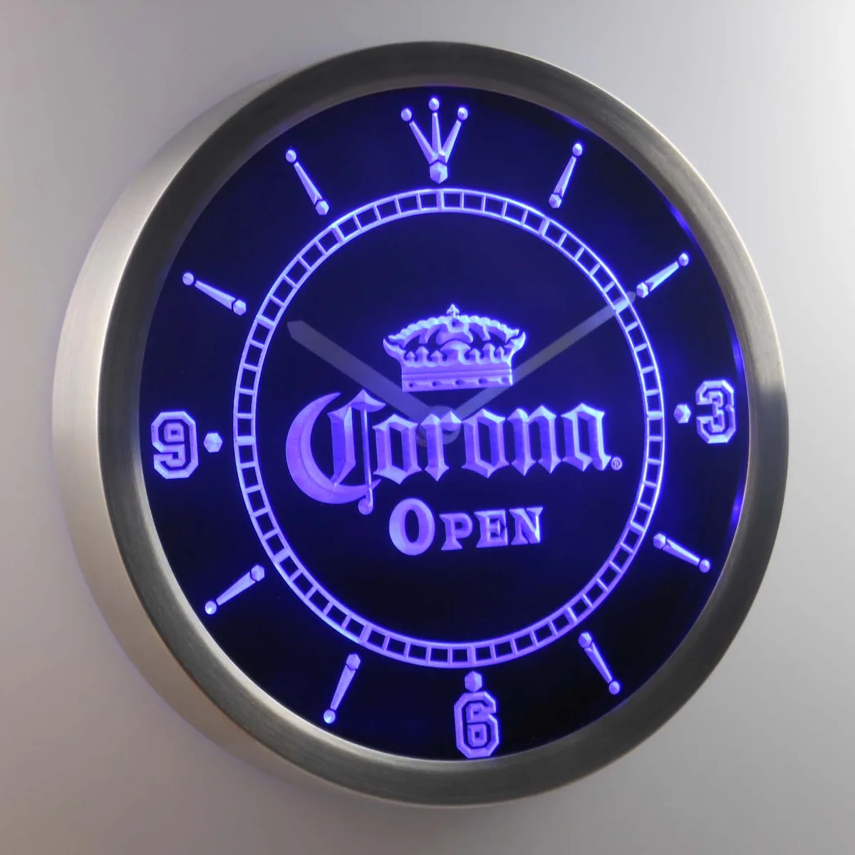 Corona Open LED Neon Wall Clock