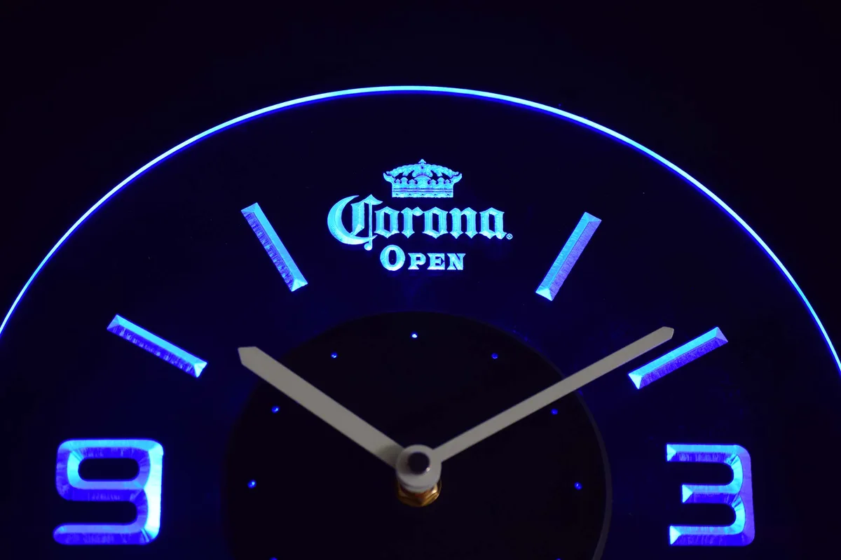 Corona Open Modern LED Neon Wall Clock