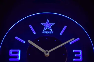 Dallas Cowboys Modern LED Neon Wall Clock