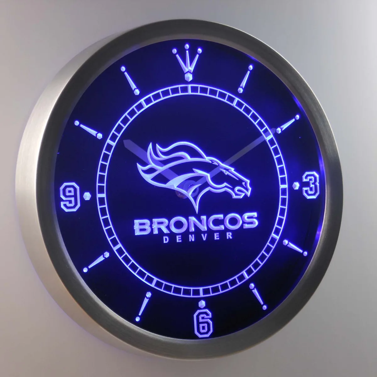 Denver Broncos LED Neon Wall Clock