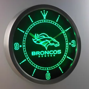 Denver Broncos LED Neon Wall Clock