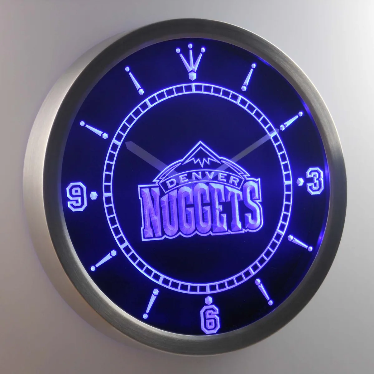 Denver Nuggets LED Neon Wall Clock