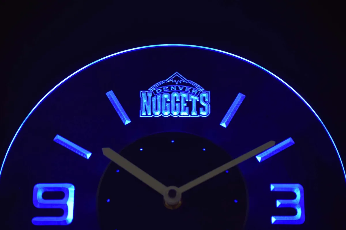 Denver Nuggets Modern LED Neon Wall Clock