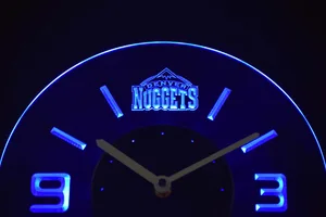 Denver Nuggets Modern LED Neon Wall Clock