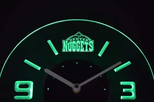 Denver Nuggets Modern LED Neon Wall Clock
