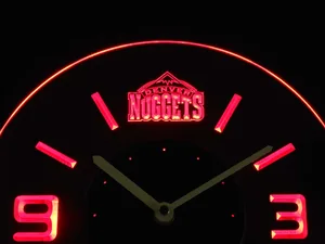 Denver Nuggets Modern LED Neon Wall Clock