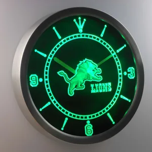 Detroit Lions LED Neon Wall Clock