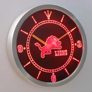 Detroit Lions LED Neon Wall Clock