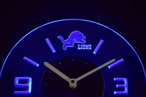 Detroit Lions Modern LED Neon Wall Clock