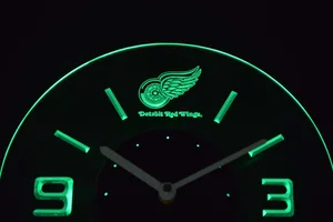 Detroit Red Wings Modern LED Neon Wall Clock