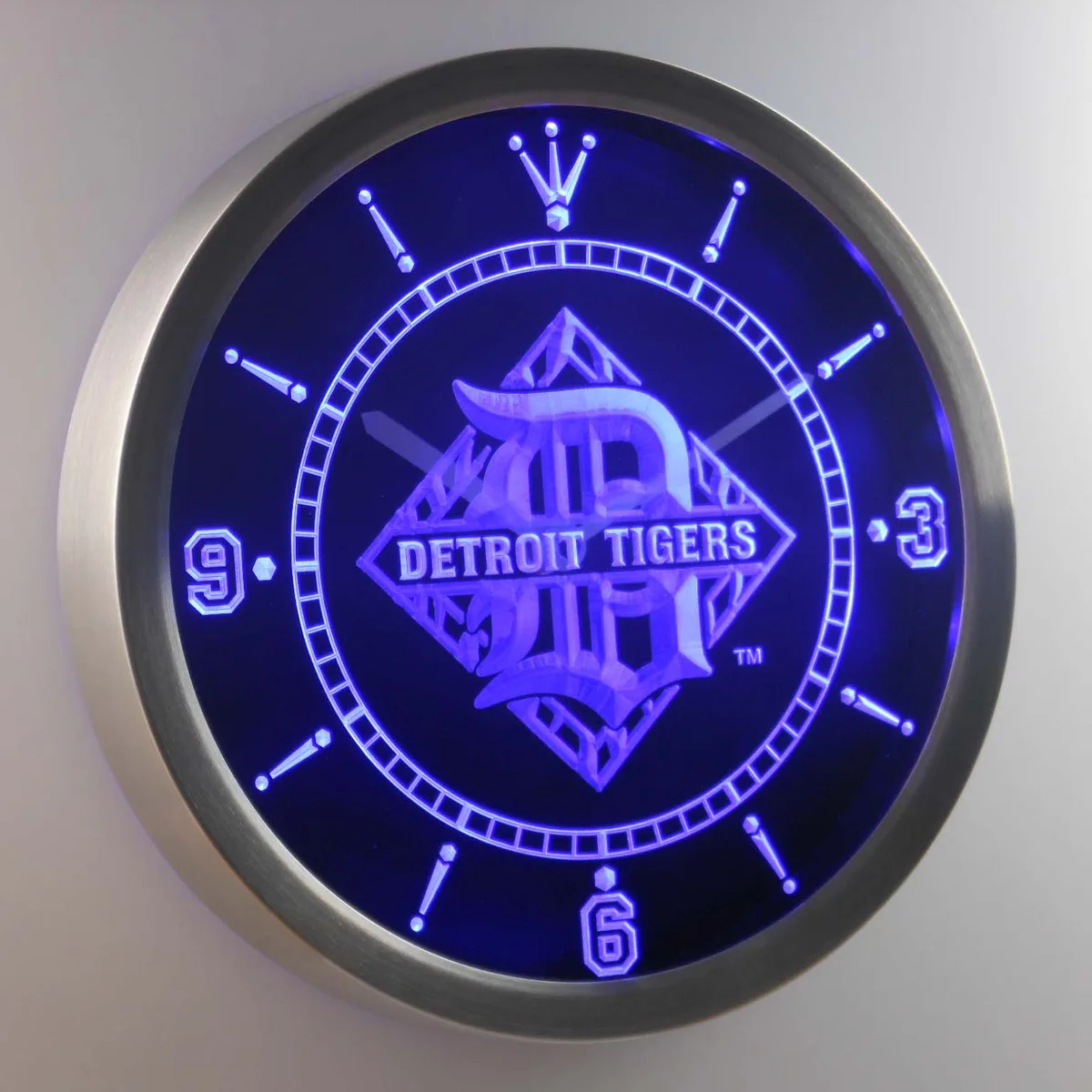 Detroit Tigers Diamond LED Neon Wall Clock