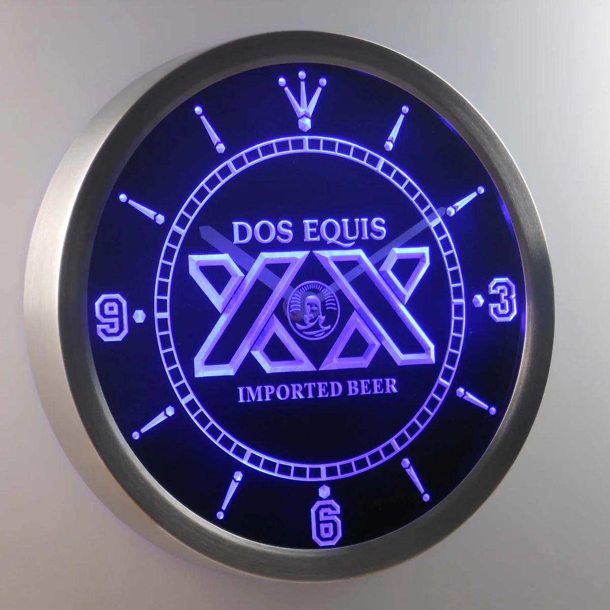 Dos Equis LED Neon Wall Clock