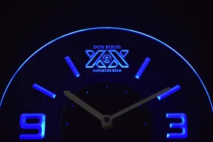 Dos Equis Modern LED Neon Wall Clock