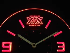 Dos Equis Modern LED Neon Wall Clock