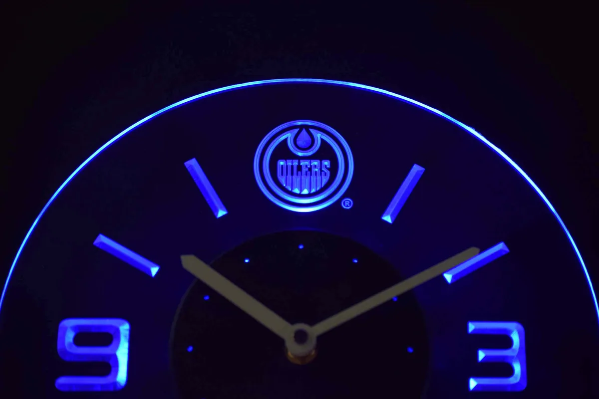 Edmonton Oilers Modern LED Neon Wall Clock