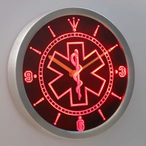 EMS Star of Life LED Neon Wall Clock