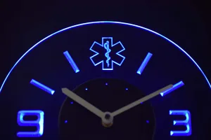 EMS Star of Life Modern LED Neon Wall Clock