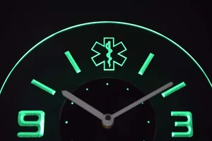 EMS Star of Life Modern LED Neon Wall Clock