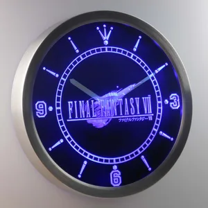 Final Fantasy VII LED Neon Wall Clock
