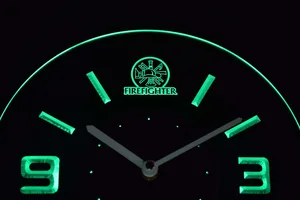 Fire Fighter Modern LED Neon Wall Clock
