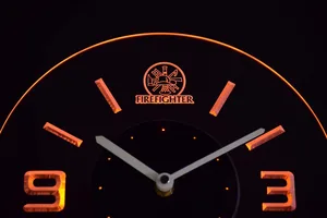 Fire Fighter Modern LED Neon Wall Clock