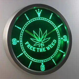 Free the Weed LED Neon Wall Clock