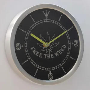 Free the Weed LED Neon Wall Clock