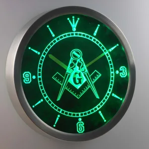 Freemasonry Ornate LED Neon Wall Clock