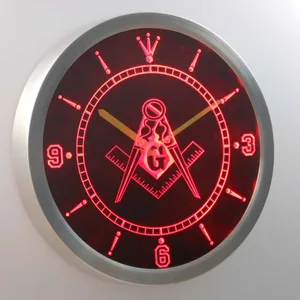 Freemasonry Ornate LED Neon Wall Clock