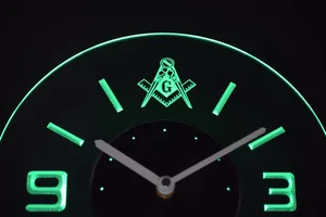 Freemasonry Ornate Modern LED Neon Wall Clock
