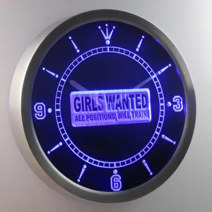 Girls Wanted LED Neon Wall Clock