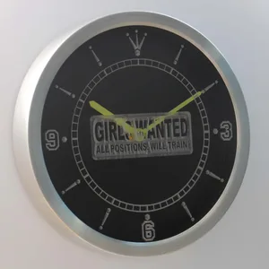 Girls Wanted LED Neon Wall Clock