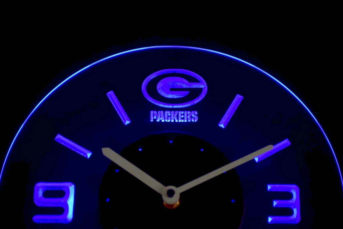 Green Bay Packers Modern LED Neon Wall Clock