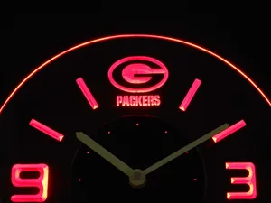 Green Bay Packers Modern LED Neon Wall Clock