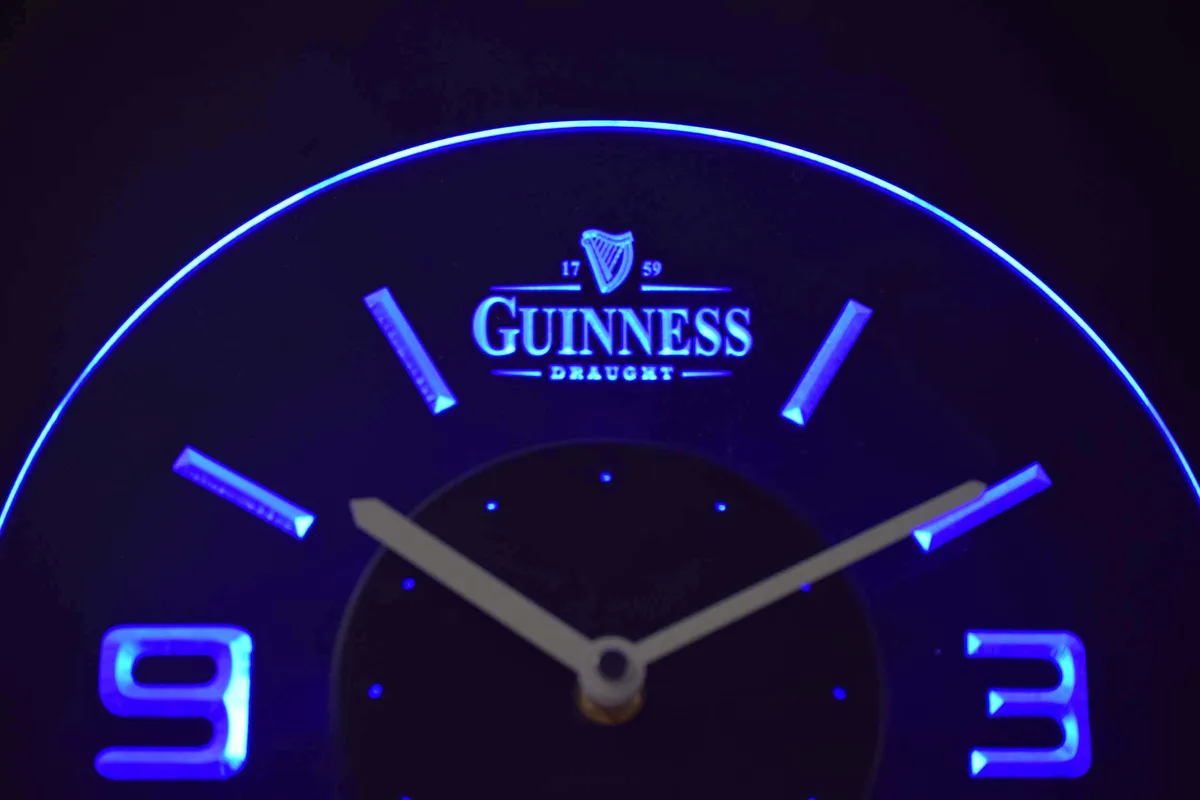 Guinness Draught Modern LED Neon Wall Clock