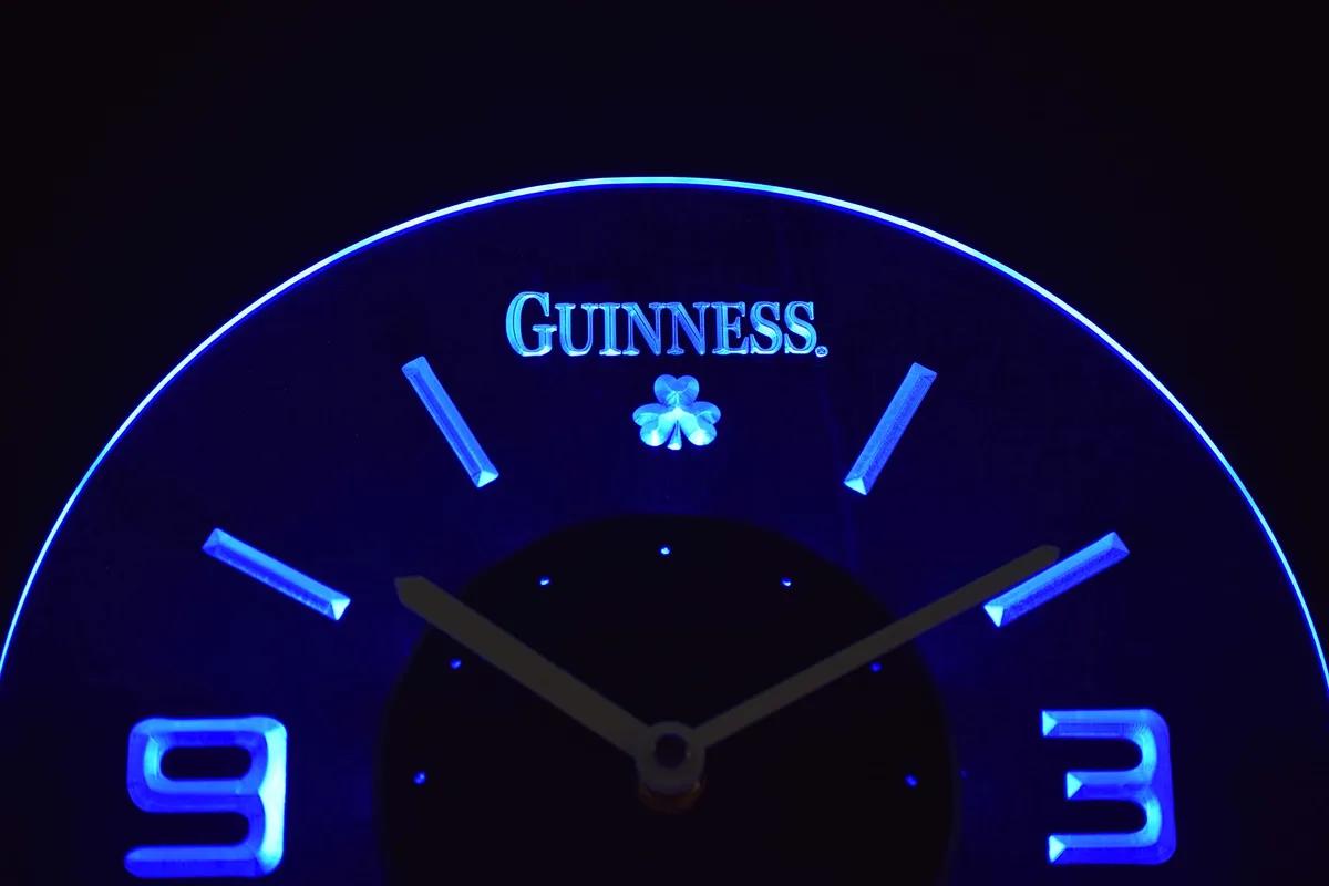Guinness Shamrock Modern LED Neon Wall Clock