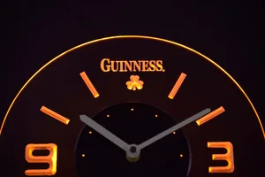 Guinness Shamrock Modern LED Neon Wall Clock