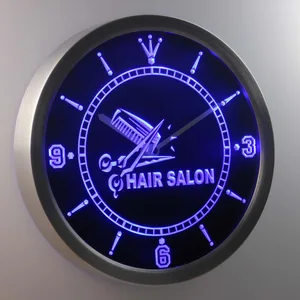 Hair salon LED Neon Wall Clock