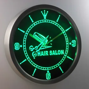 Hair salon LED Neon Wall Clock