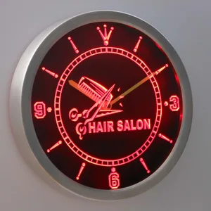 Hair salon LED Neon Wall Clock