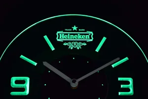Heineken Lager Modern LED Neon Wall Clock