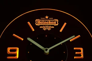 Heineken Lager Modern LED Neon Wall Clock