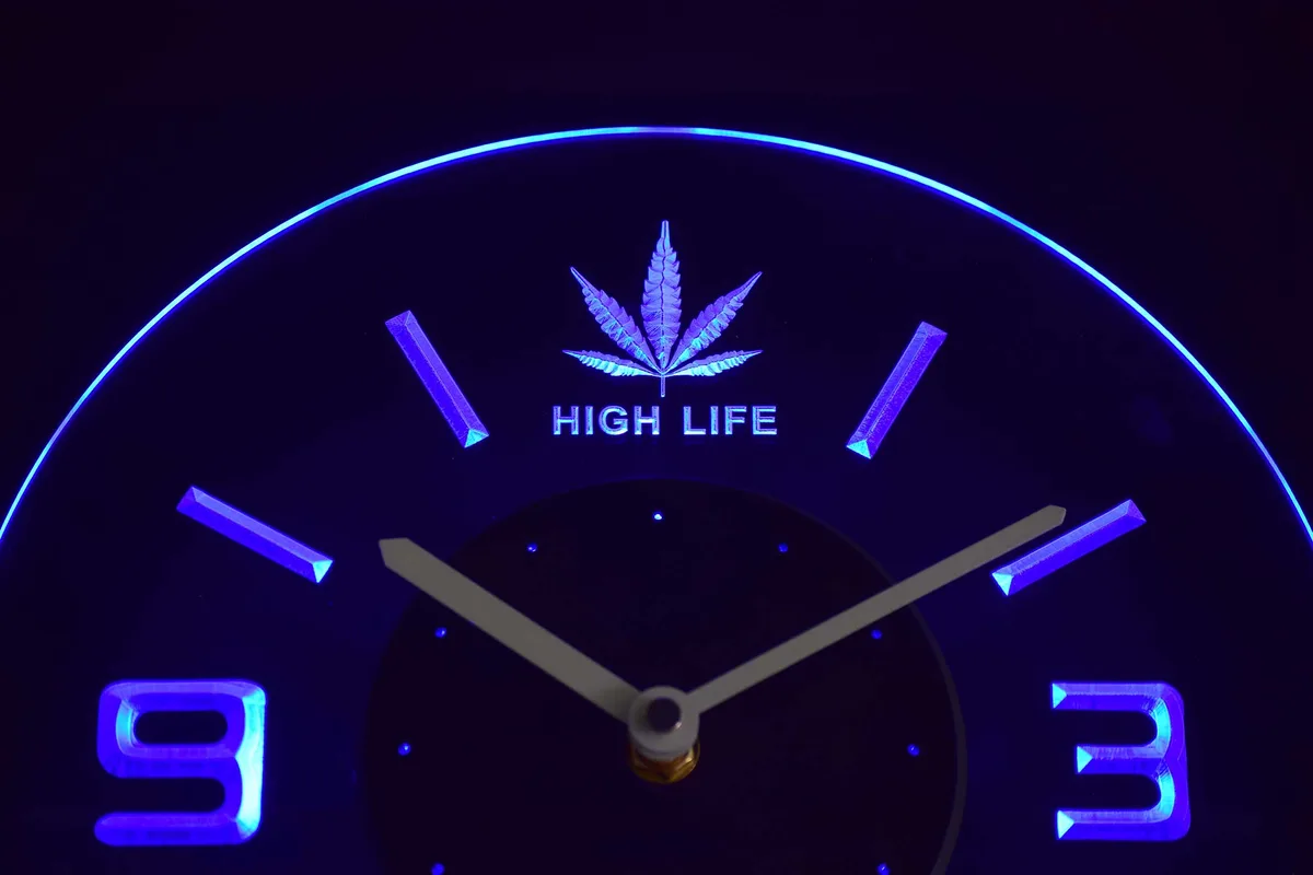 High Life Leaf Modern LED Neon Wall Clock