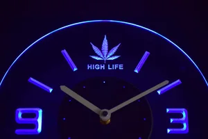 High Life Leaf Modern LED Neon Wall Clock