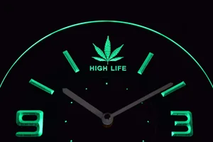 High Life Leaf Modern LED Neon Wall Clock