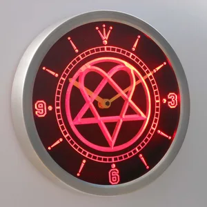 Him Heartagram LED Neon Wall Clock