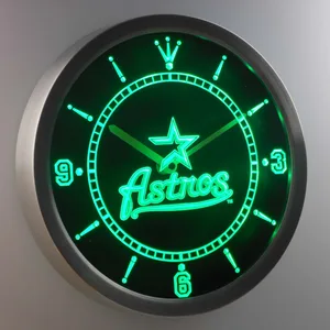 Houston Astros LED Neon Wall Clock